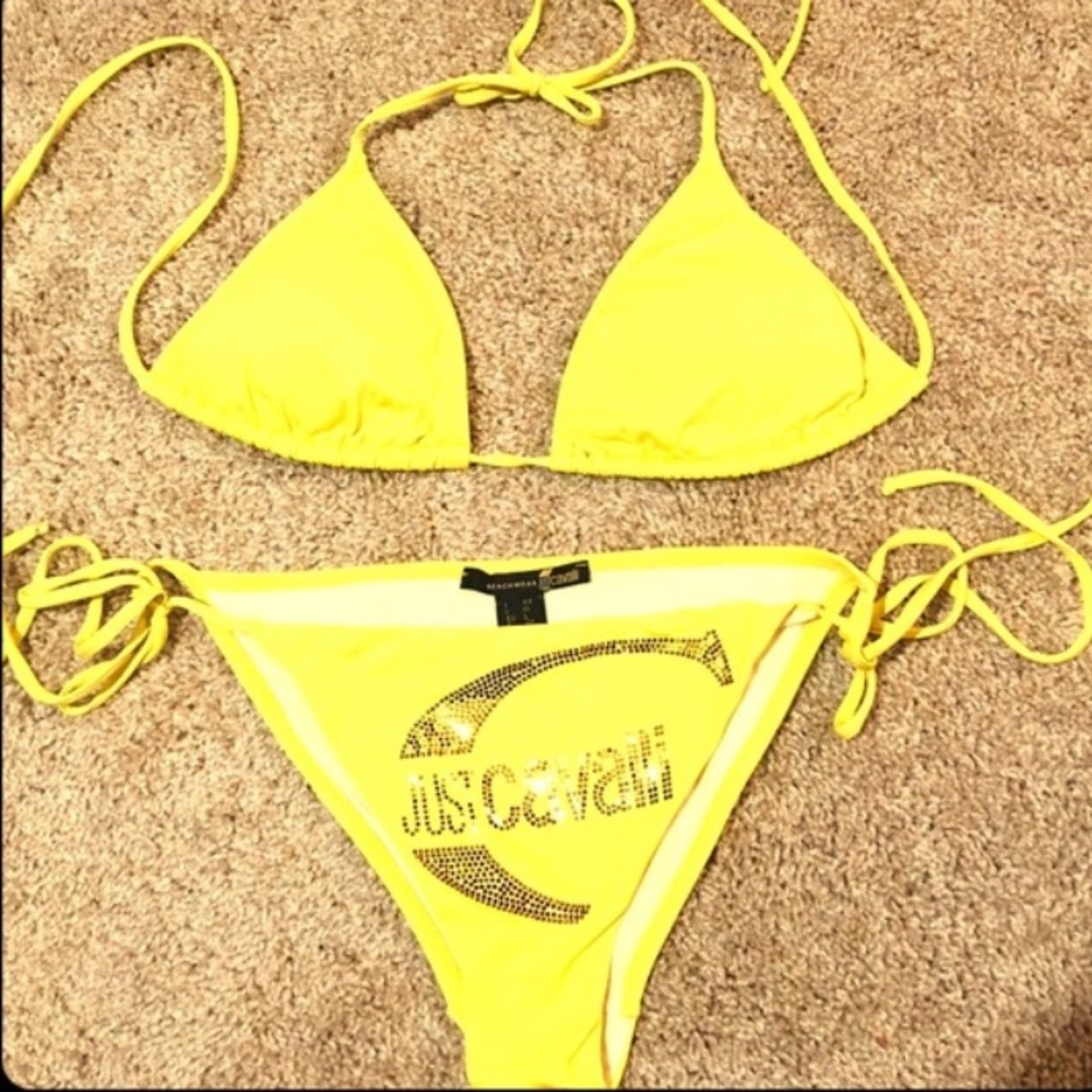 Roberto cavalli yellow swimsuit